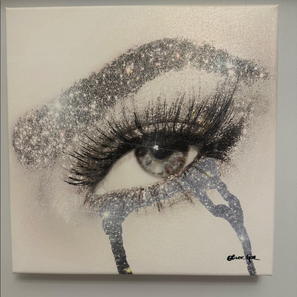 Oliver Gal Eyes and Rhinestones 12x12 Canvas Unframed
